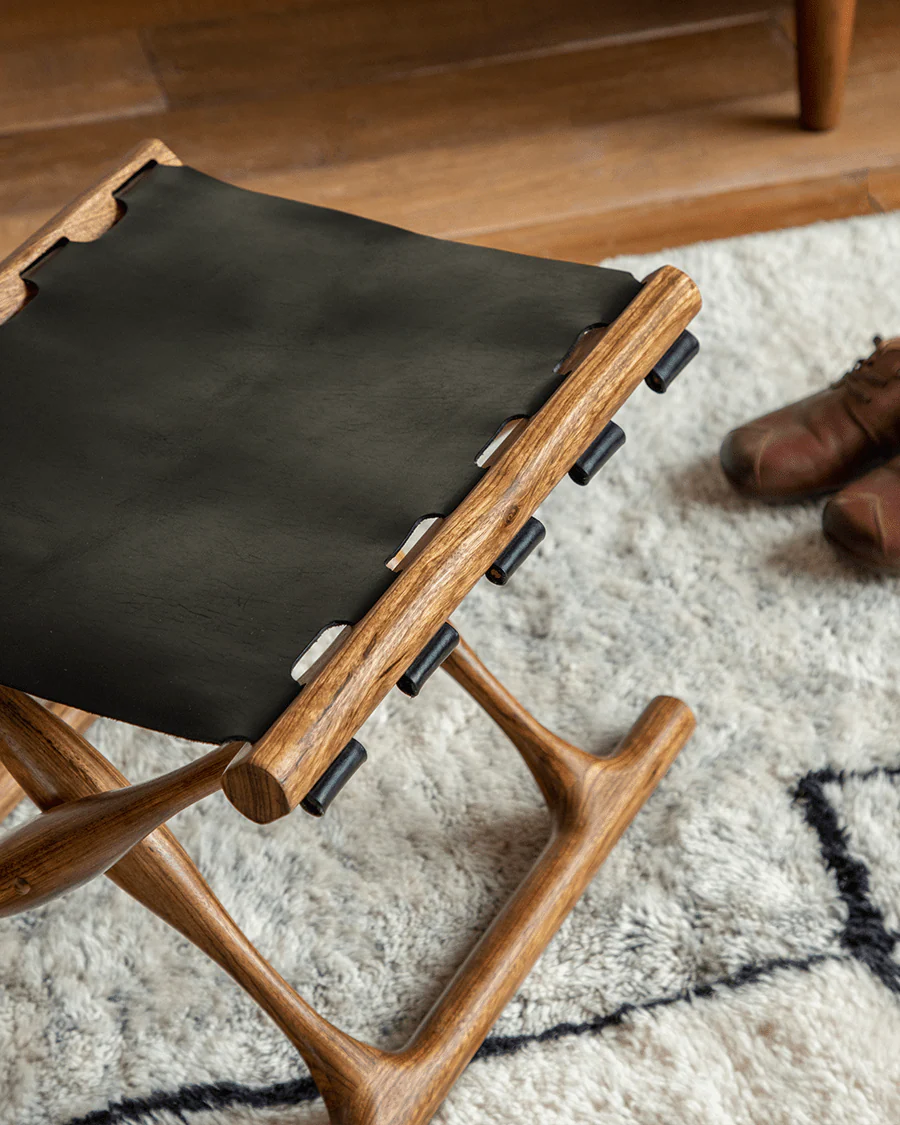 Maverick Leather Stool - Image 5