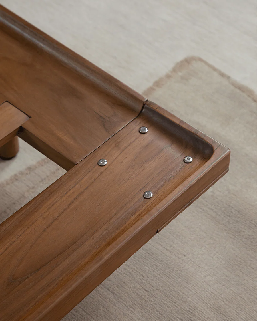 Seren Teak Linen Bed - Image 6