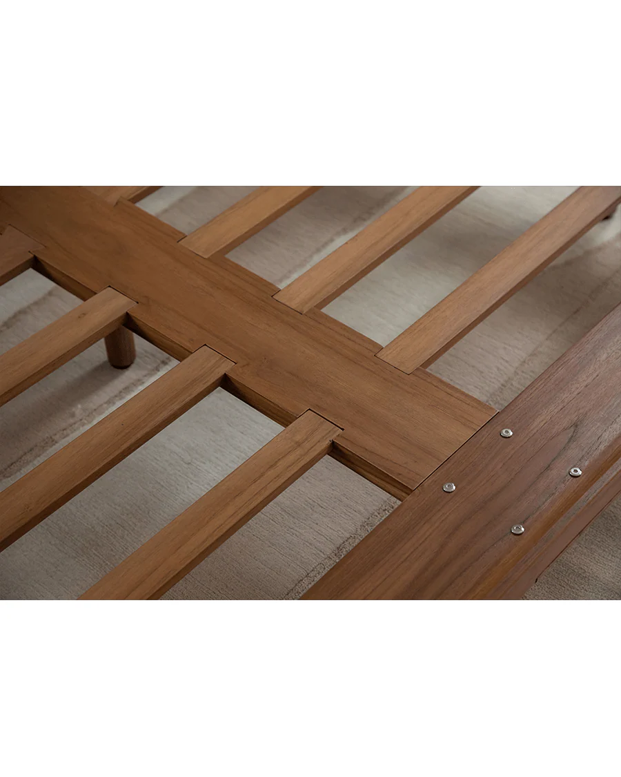 Seren Teak Linen Bed - Image 8