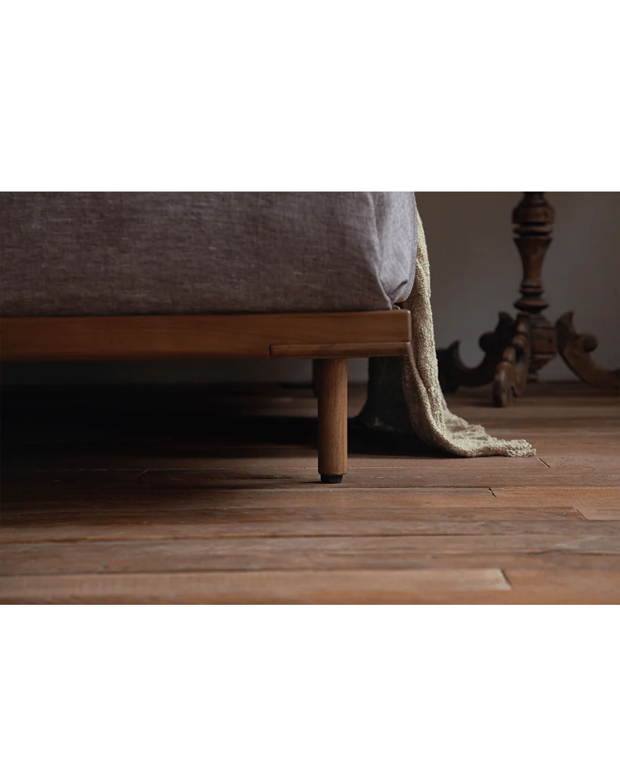 Seren Teak Linen Bed - Image 9